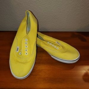 VANS - AUTHENTIC(POP)YELLOW/ BLUE Stripe_8 Womans